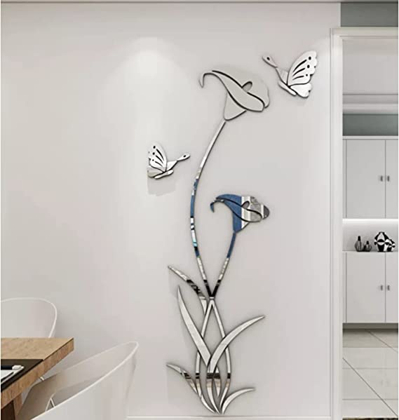 3D Mirror Flower Wall Sticker