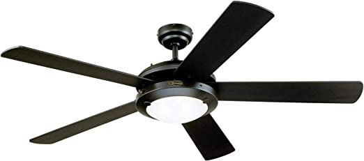 Lighting 7224200 Comet Indoor Ceiling Fan with Light, Matte Black