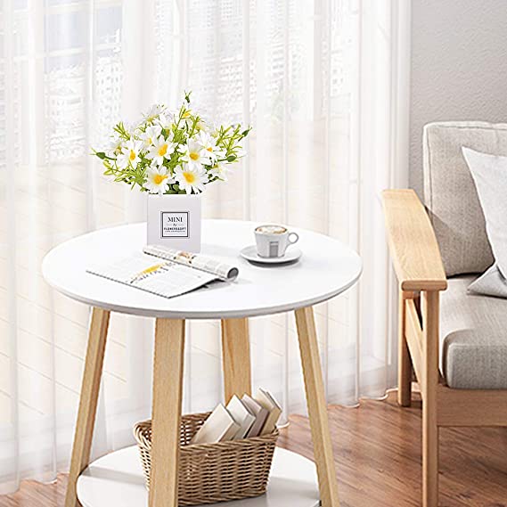 Daisy Flower with Vase Silky Artificial Daisies Bouquet Fake Plant