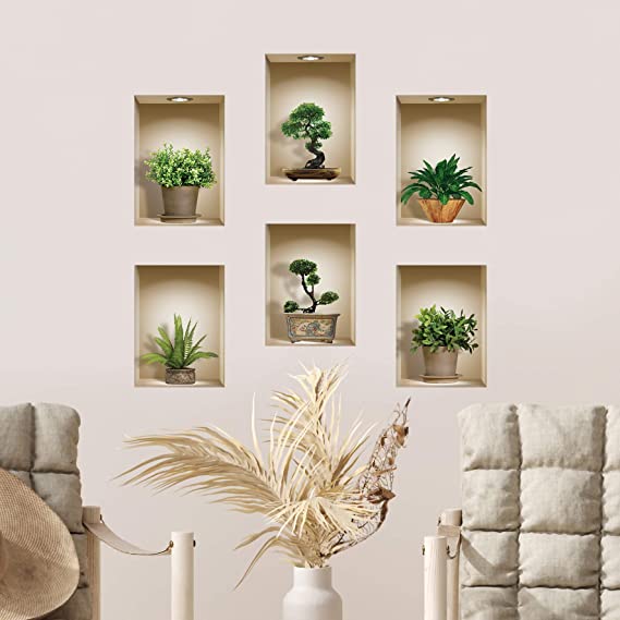 6 PC Pack Art Magic Pictures Peel and Stick 3D