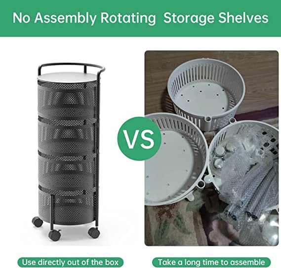 Rotating Kitchen Storage Rack No Assembly,