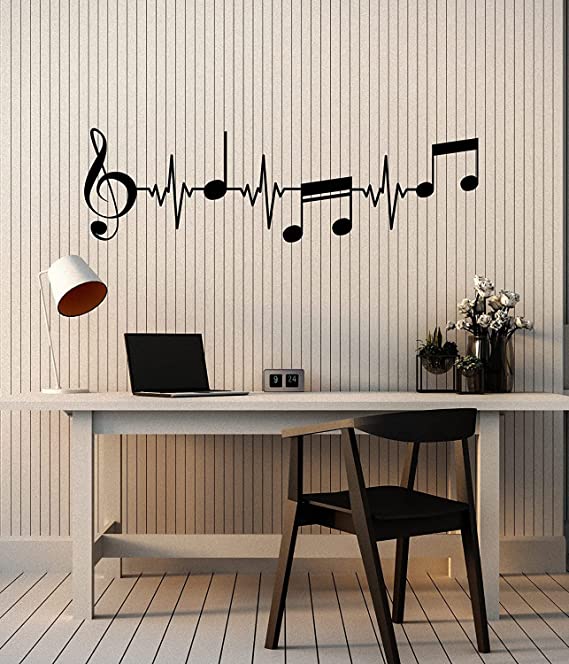 Wall Decal Musical Notes Music School Teacher Music Studio Stickers Mural Large Décor 58X20CM