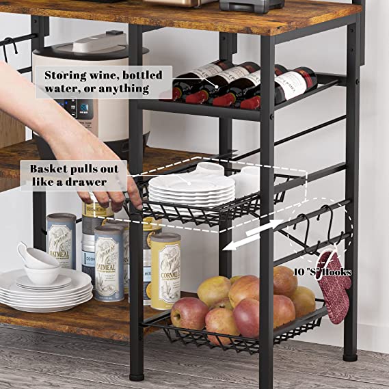 Kitchen Bakers Rack with Power Outlet
