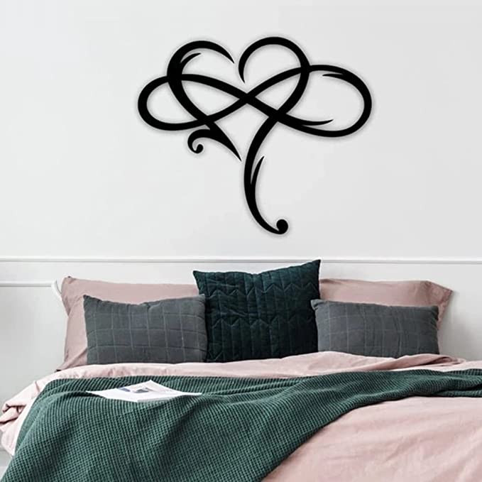 Unique Infinity Heart Metal Art Wall Decor