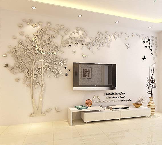 Plum flower 3d Acrylic mirror wall stickers Room bedroom DIY Art wall decor  living room entrance background wall decoration