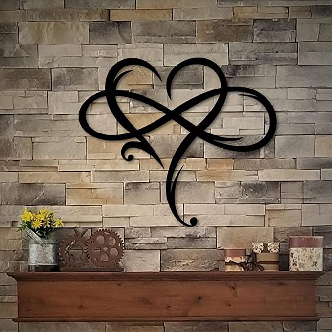 Unique Infinity Heart Metal Art Wall Decor