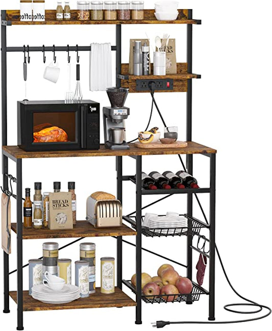 Kitchen Bakers Rack with Power Outlet