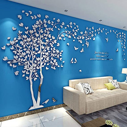 DIY Tree and Birds Wall Decals Family Couple Tree Stickers Murals Wall Decor for Living Room Bedroom