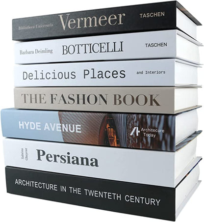 7 Pcs Decorative Books for Home décor,Black and whiteshelf Decor Accents